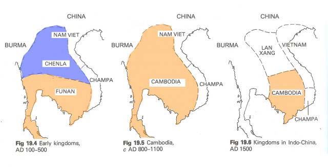Kambodzsa területének változása i.sz.100‐1500‐ig